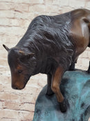 Hot Cast Bronze Bull Bison Water Buffalo Sculpture Numbered & Signed