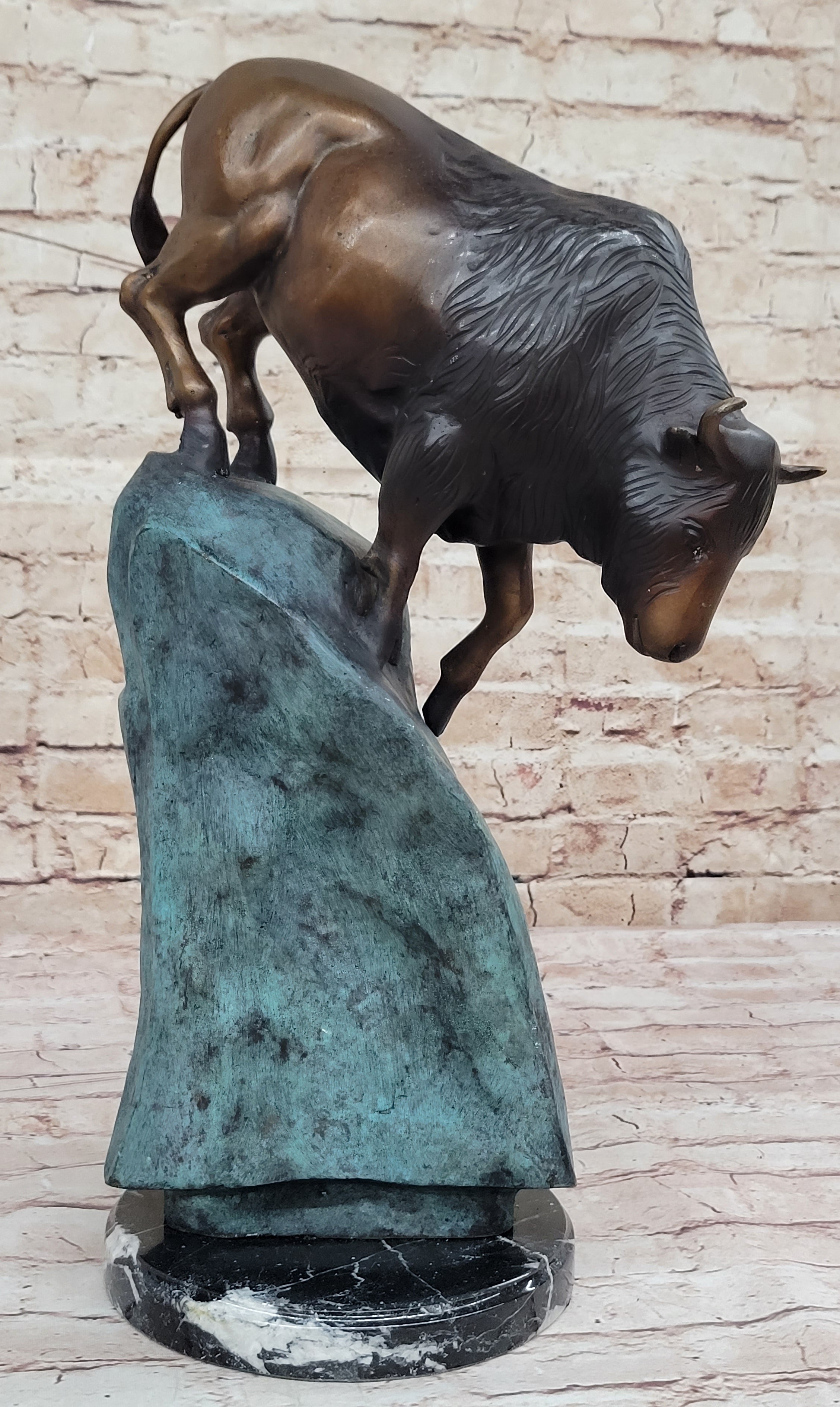 Hot Cast Bronze Bull Bison Water Buffalo Sculpture Numbered & Signed