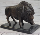 Wild Boar Bronze Sculpture on Marble Base J. Moigniez