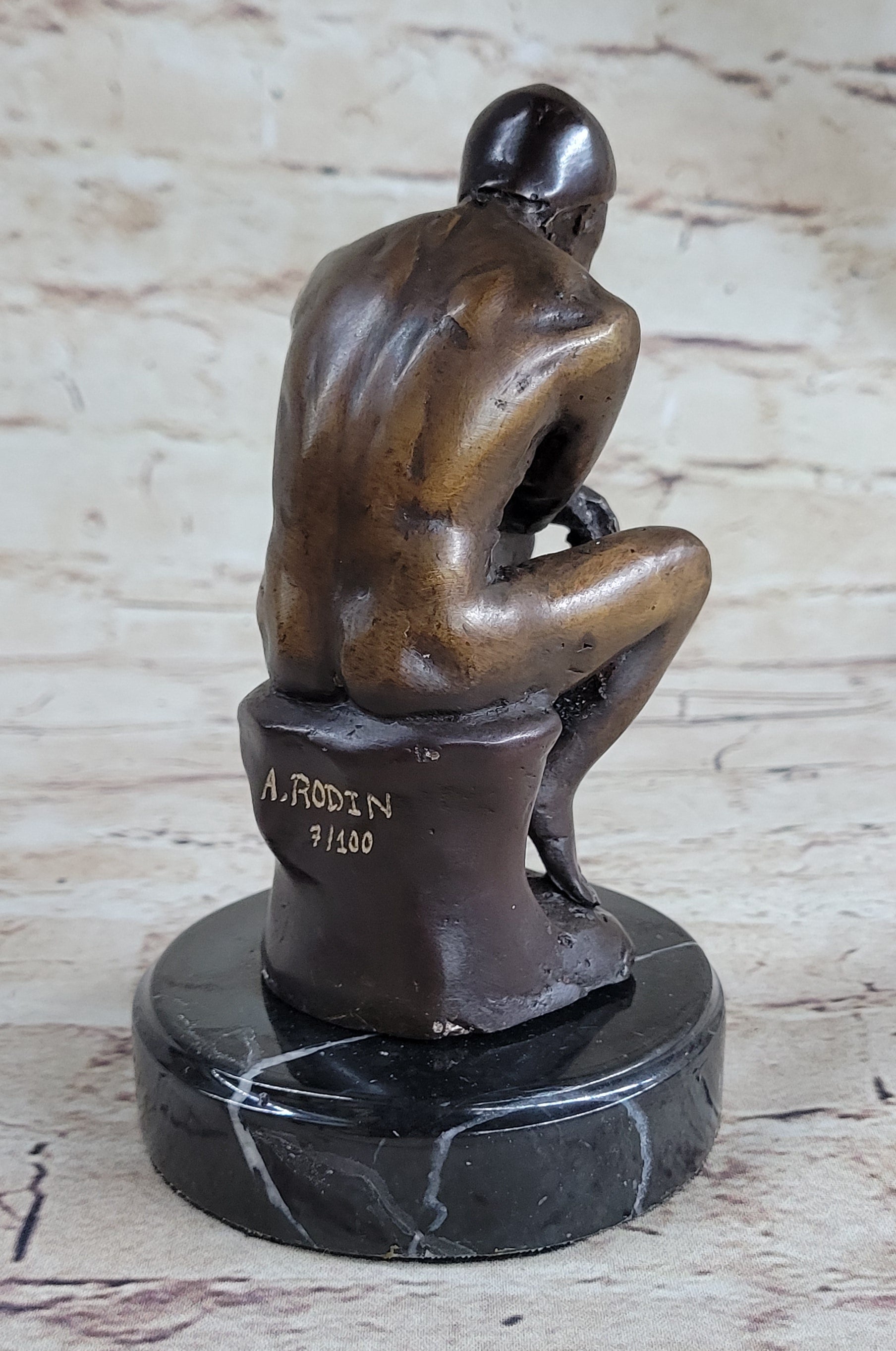 The Thinker by Auguste Rodin Bronze 6" x 4" Sculpture