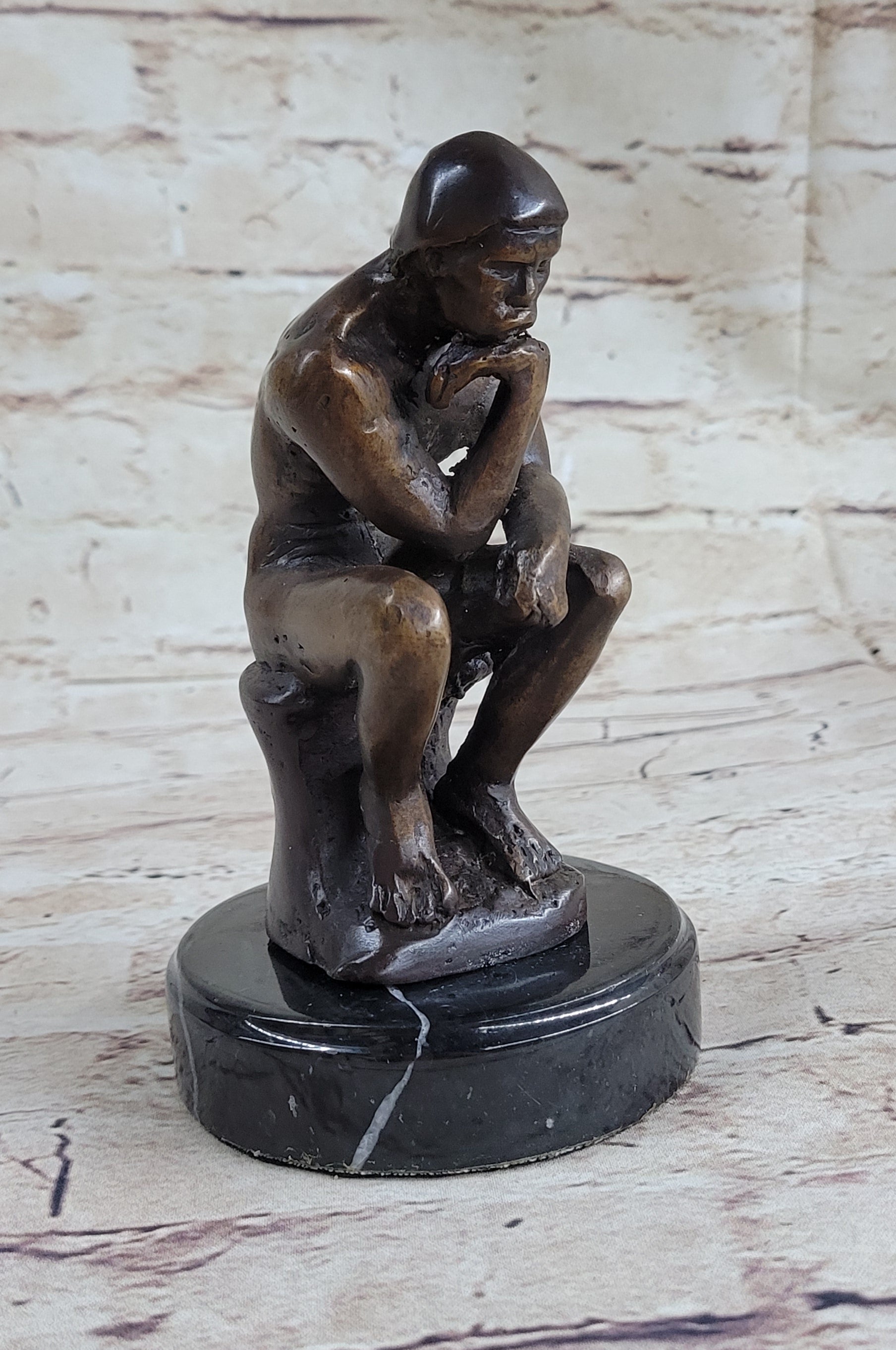 The Thinker by Auguste Rodin Bronze 6" x 4" Sculpture