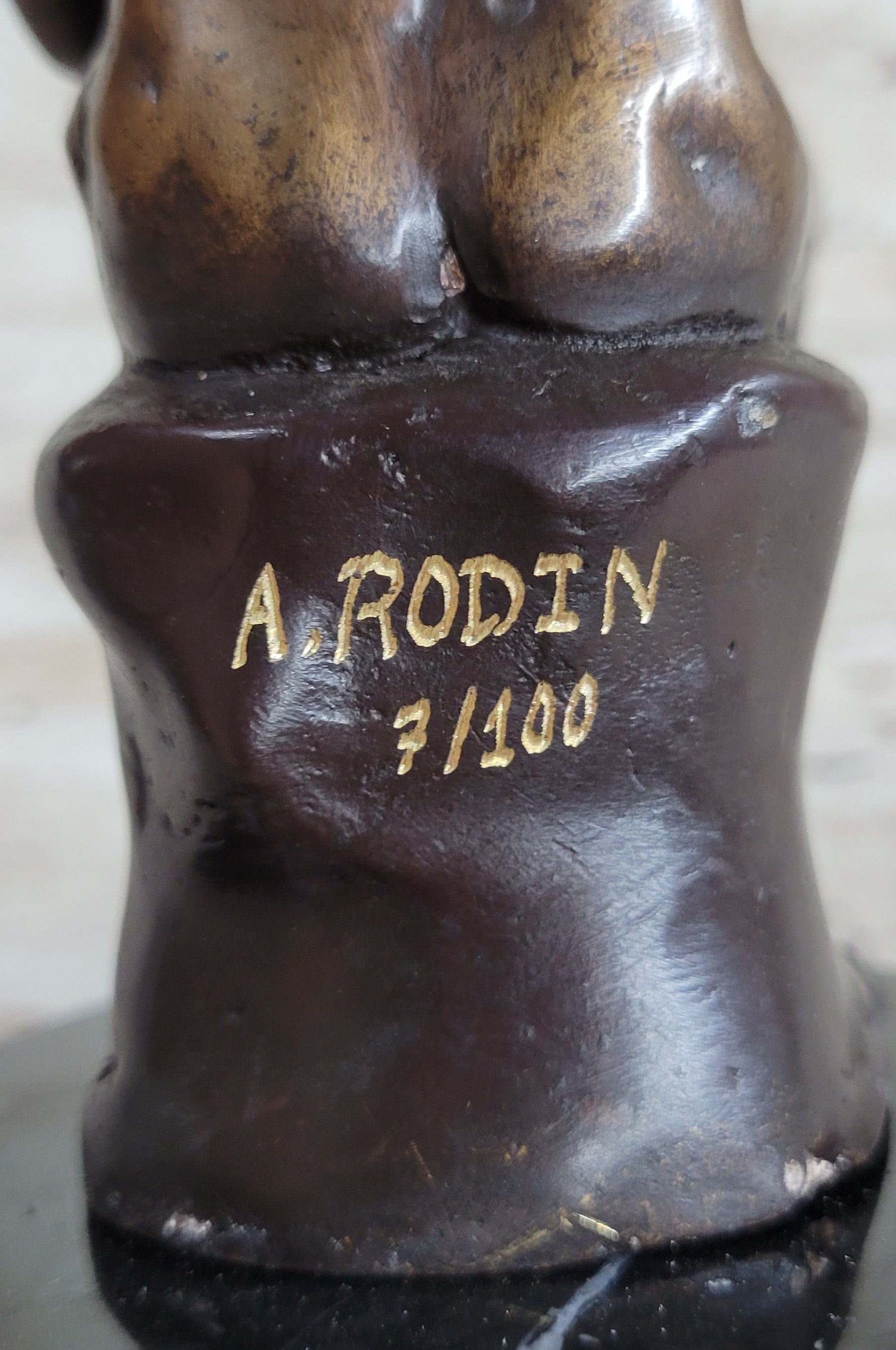The Thinker by Auguste Rodin Bronze 6" x 4" Sculpture