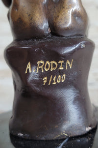 The Thinker by Auguste Rodin Bronze 6" x 4" Sculpture