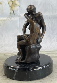 THE KISS by Auguste Rodin Bronze Desktop Sculpture 7" x 4"