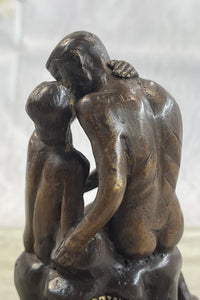THE KISS by Auguste Rodin Bronze Desktop Sculpture 7" x 4"