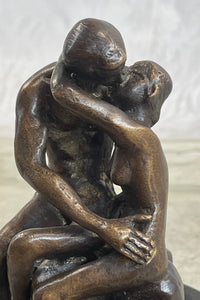 THE KISS by Auguste Rodin Bronze Desktop Sculpture 7" x 4"