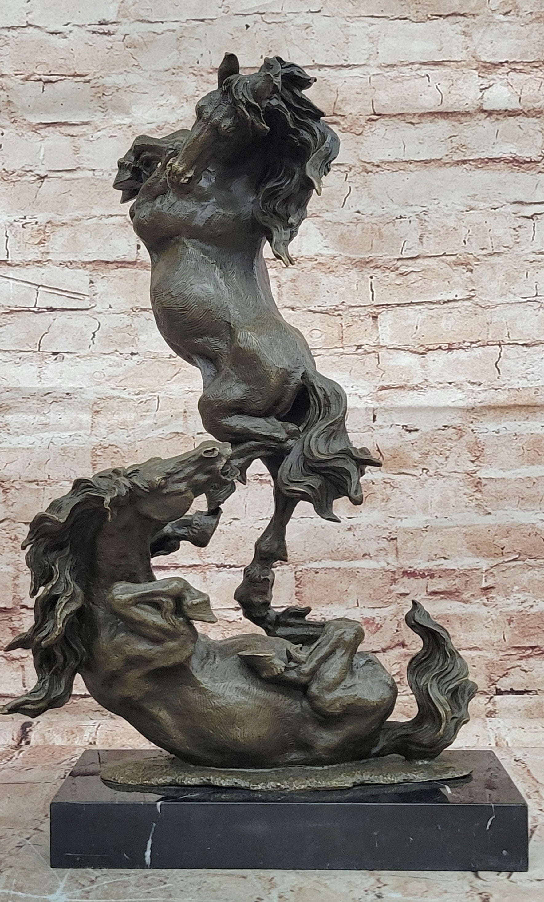 Bronze Statue Animal Sculpture Horse Dancing Horses Home Decor by Milo