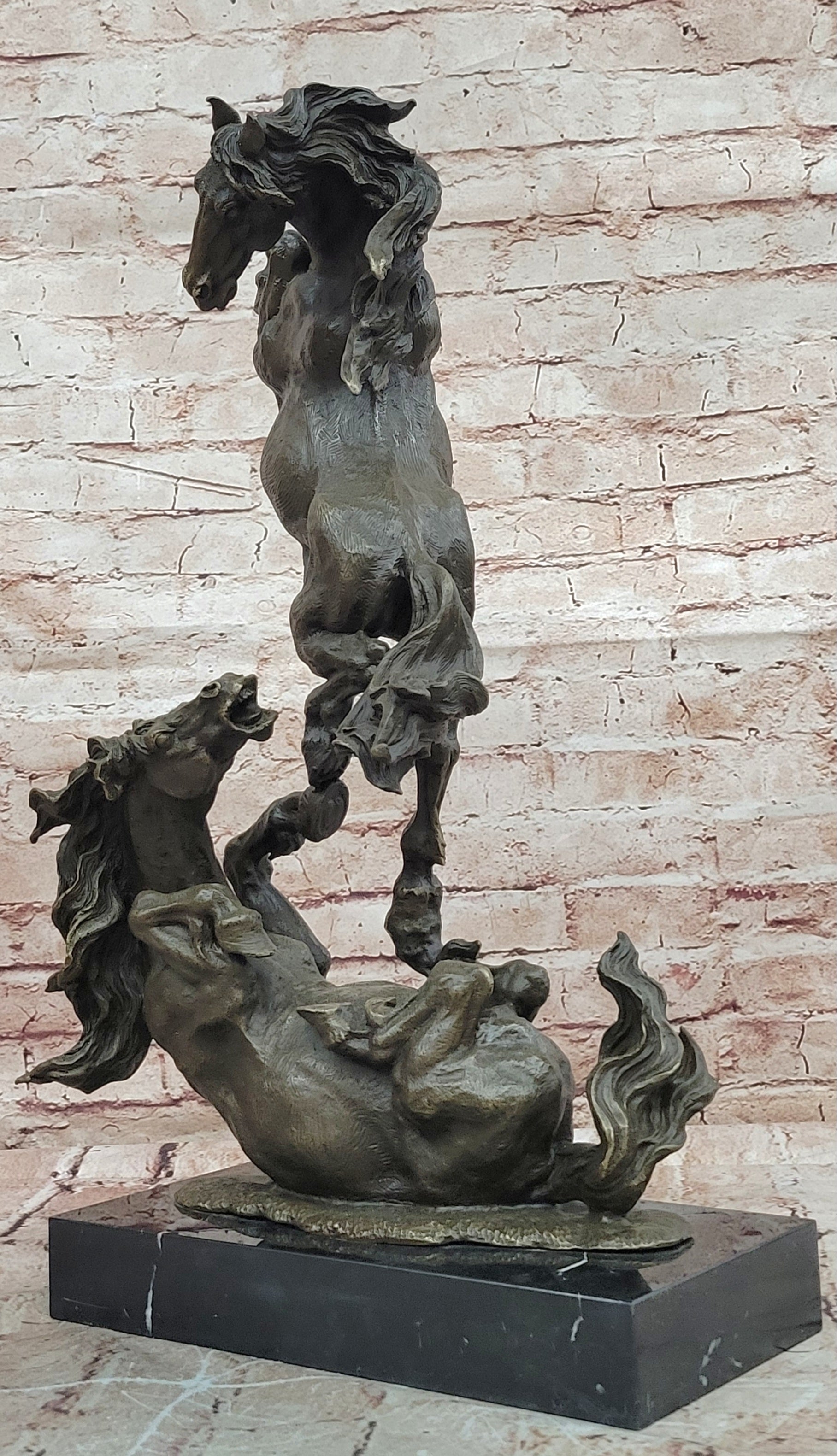 Bronze Statue Animal Sculpture Horse Dancing Horses Home Decor by Milo