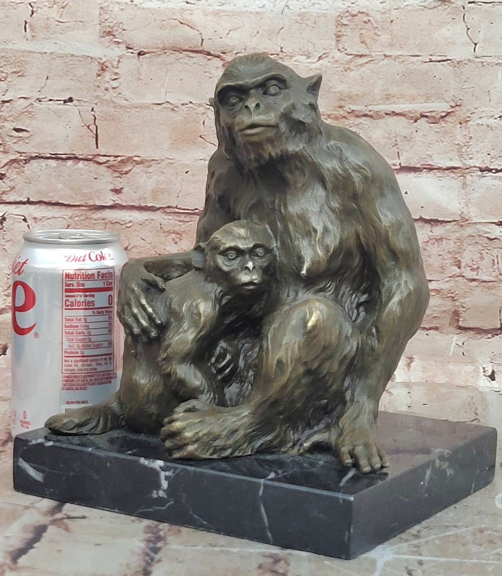 Signed Milo Monkey Bronze Statues Animal Sculptures Garden Statue Figurine