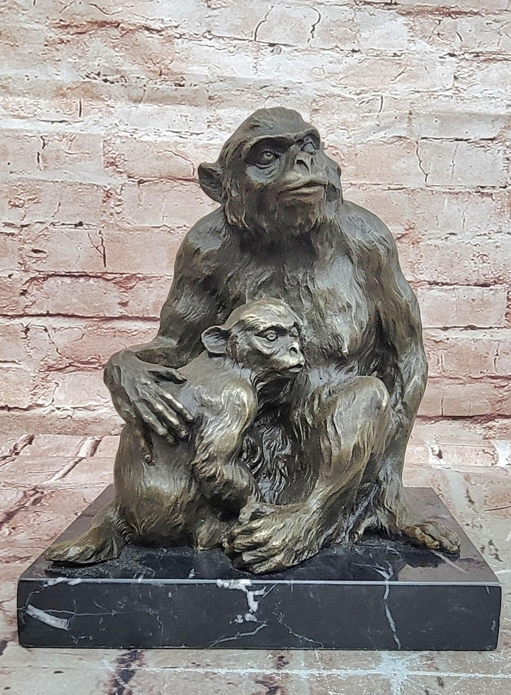 Signed Milo Monkey Bronze Statues Animal Sculptures Garden Statue Figurine