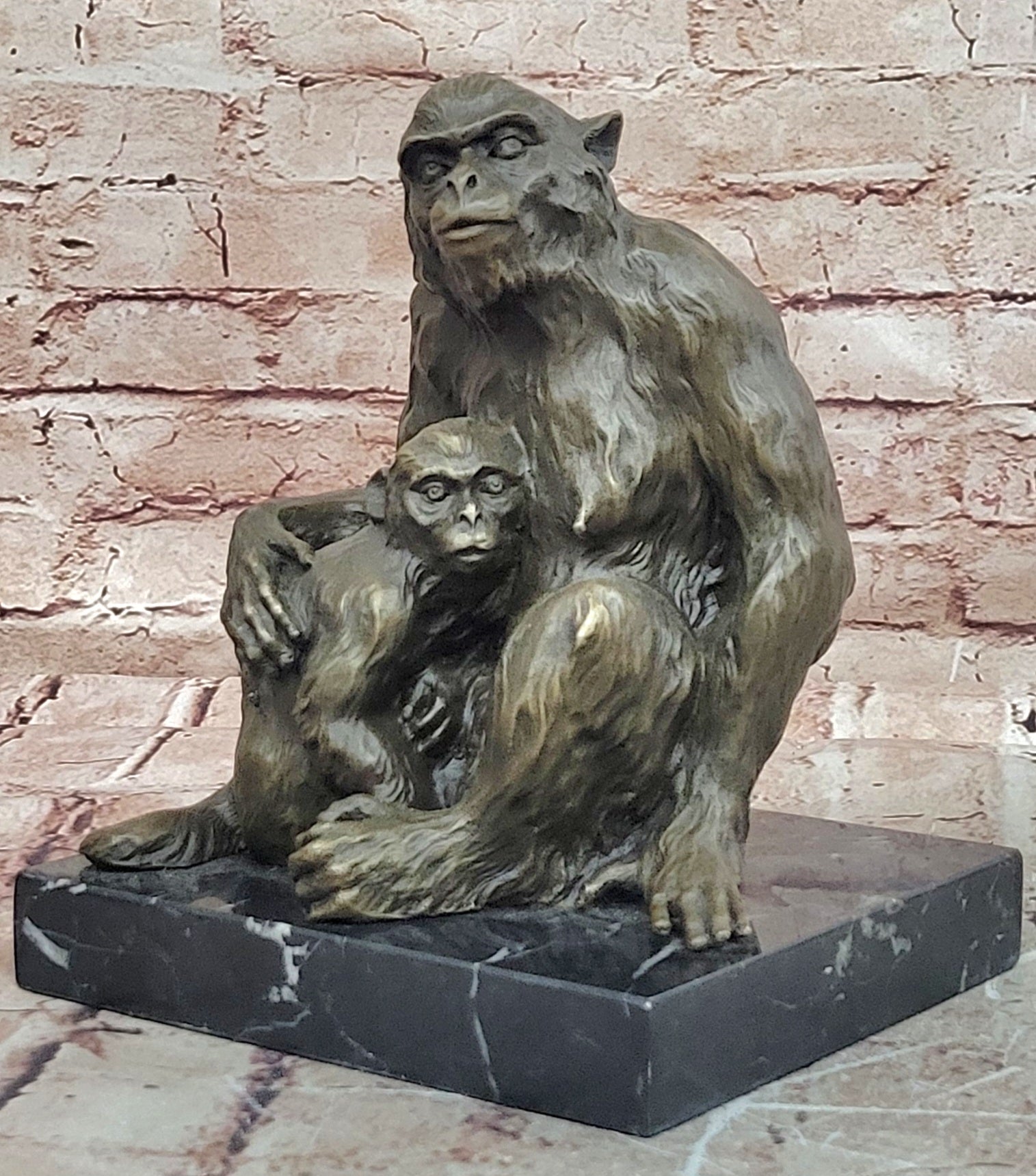 Signed Milo Monkey Bronze Statues Animal Sculptures Garden Statue Figurine