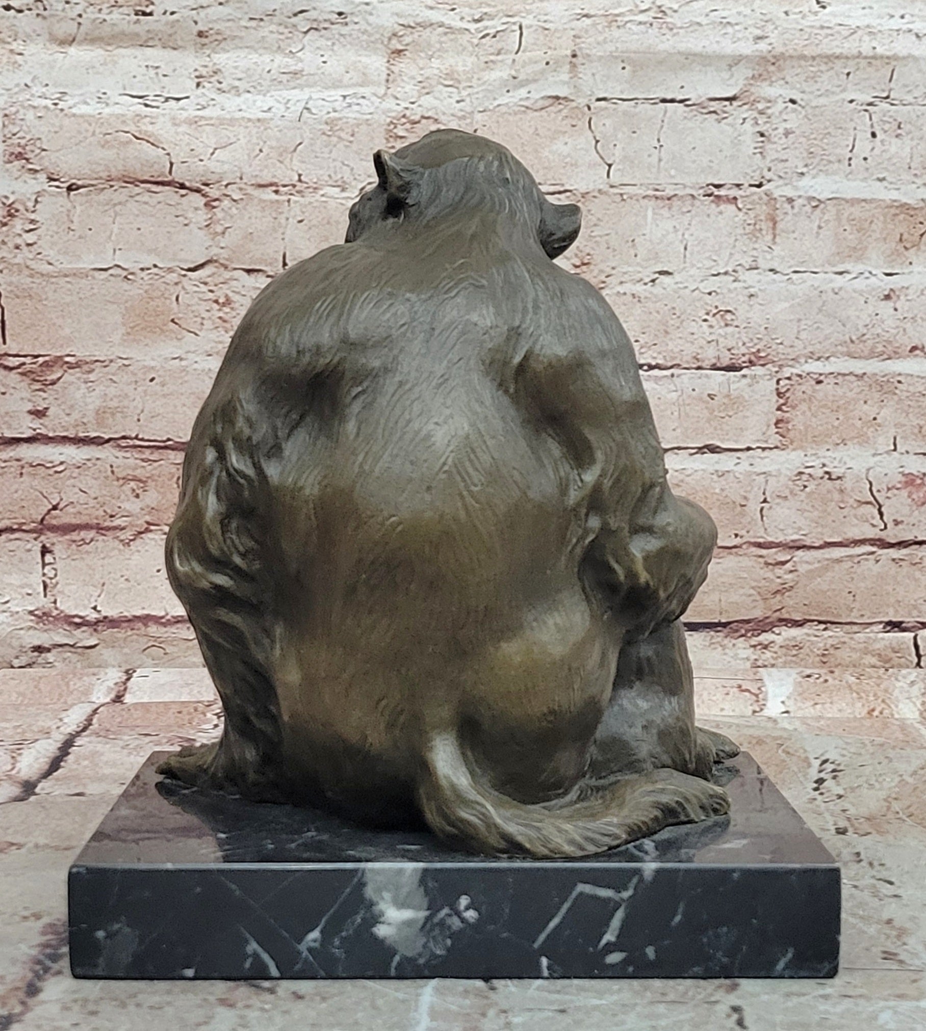 Signed Milo Monkey Bronze Statues Animal Sculptures Garden Statue Figurine