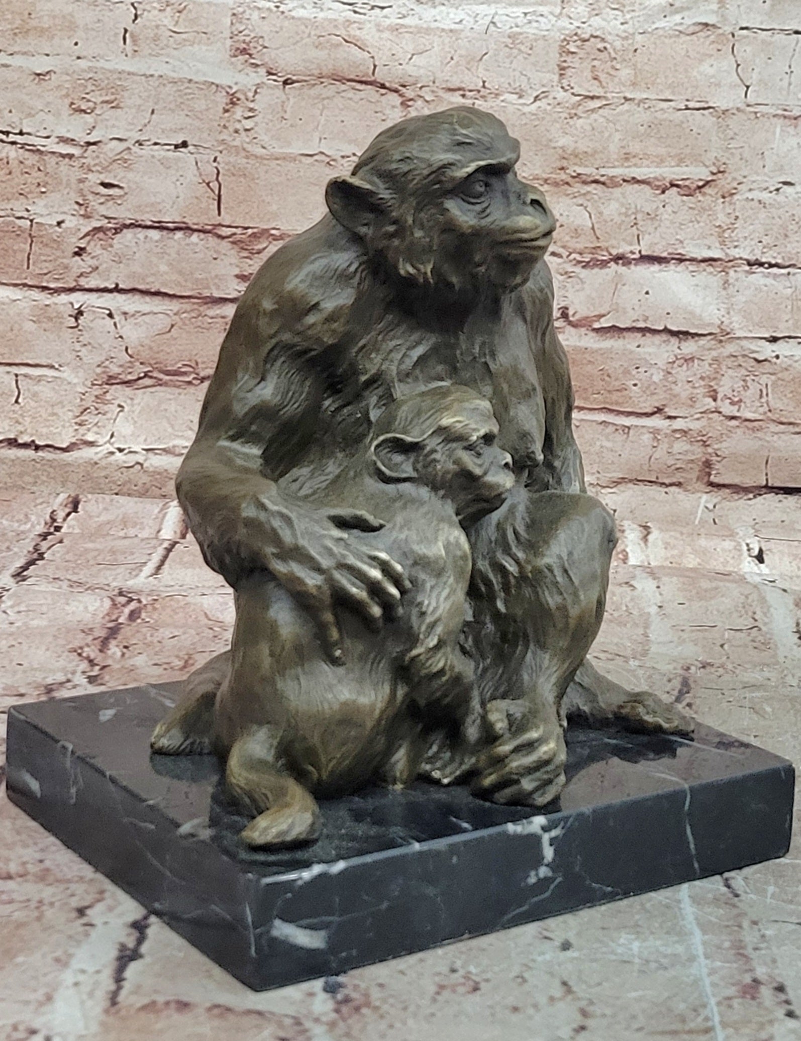 Signed Milo Monkey Bronze Statues Animal Sculptures Garden Statue Figurine