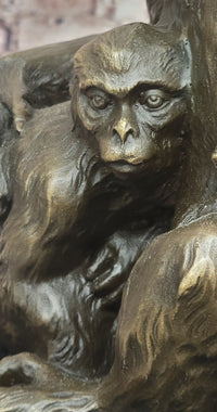 Signed Milo Monkey Bronze Statues Animal Sculptures Garden Statue Figurine