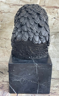 American Bald Eagle Head Bronze Bust by Milo on Marble Base