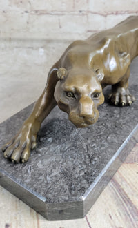 Cougar Panther Lioness Mountain Lion Bronze Sculpture Barye 5" x 16"