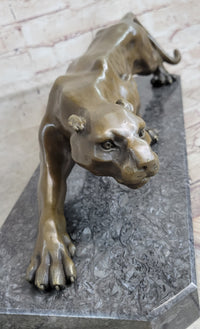 Cougar Panther Lioness Mountain Lion Bronze Sculpture Barye 5" x 16"
