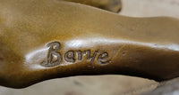 Cougar Panther Lioness Mountain Lion Bronze Sculpture Barye 5" x 16"