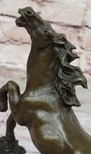 Bronze Horse Sculpture w/ Crystal Ball - Signed Equestrian Art by Milo