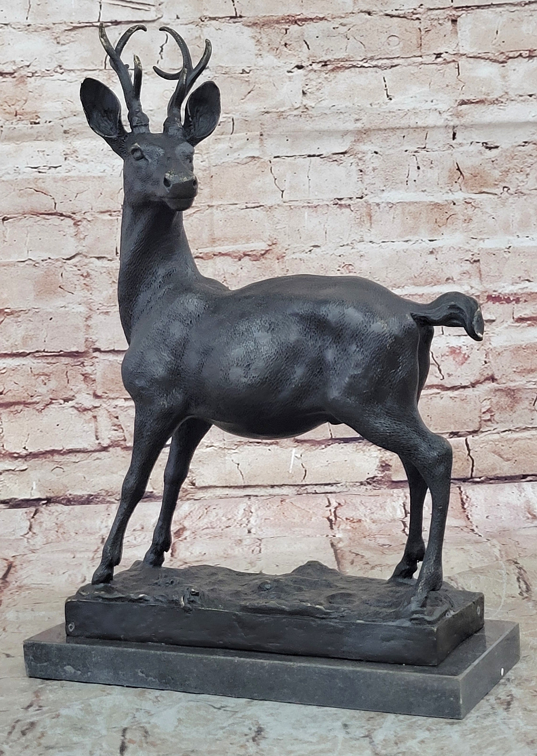 Elk Reindeer Stag Hot Cast Bronze Sculpture by Milo