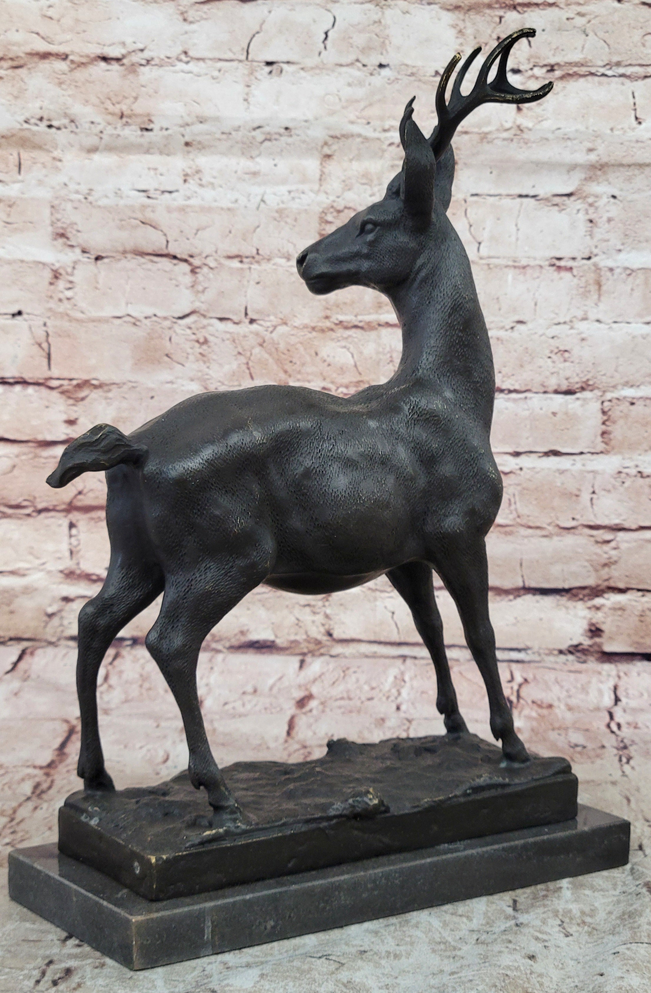 Elk Reindeer Stag Hot Cast Bronze Sculpture by Milo