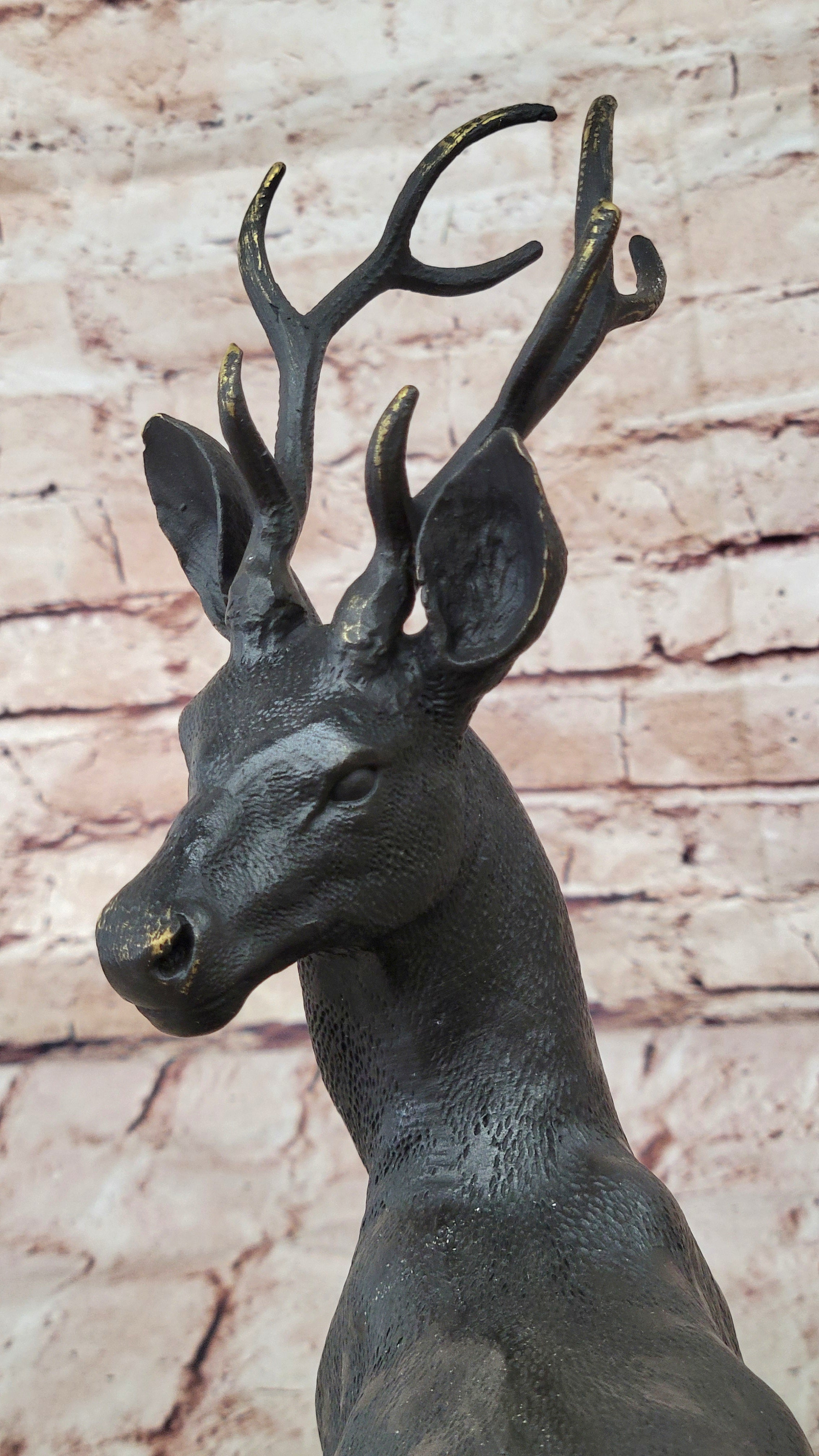 Elk Reindeer Stag Hot Cast Bronze Sculpture by Milo