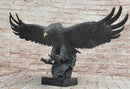 Incredibly Realistic and Large Bronze Sculpture of a Hunting Eagle Figurine