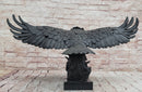 Incredibly Realistic and Large Bronze Sculpture of a Hunting Eagle Figurine