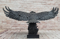 Incredibly Realistic and Large Bronze Sculpture of a Hunting Eagle Figurine
