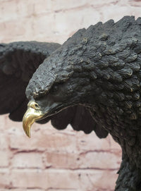 Incredibly Realistic and Large Bronze Sculpture of a Hunting Eagle Figurine
