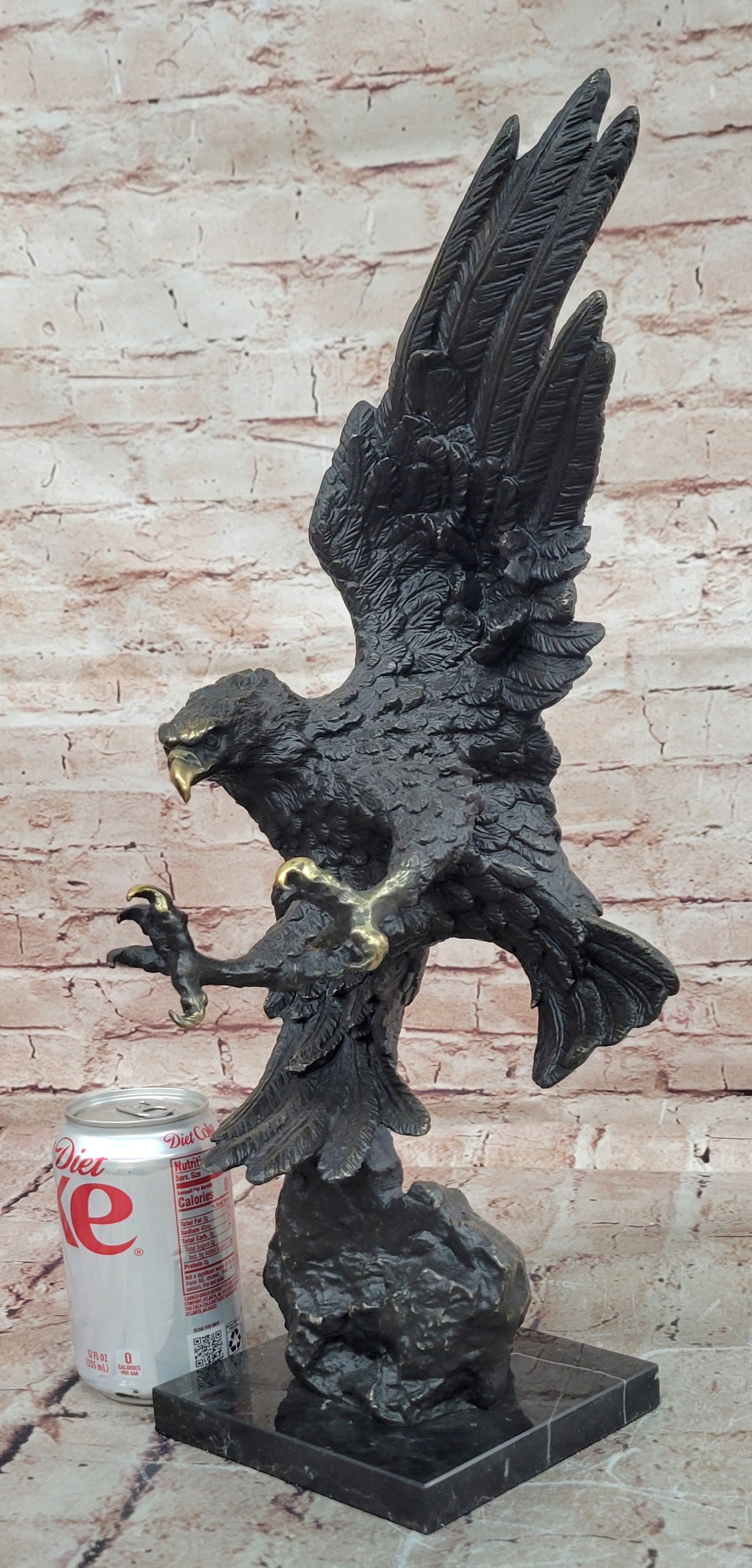 Stunning & Detailed Bronze Eagle Sculpture by A. Thorburn Hand Made Artwork