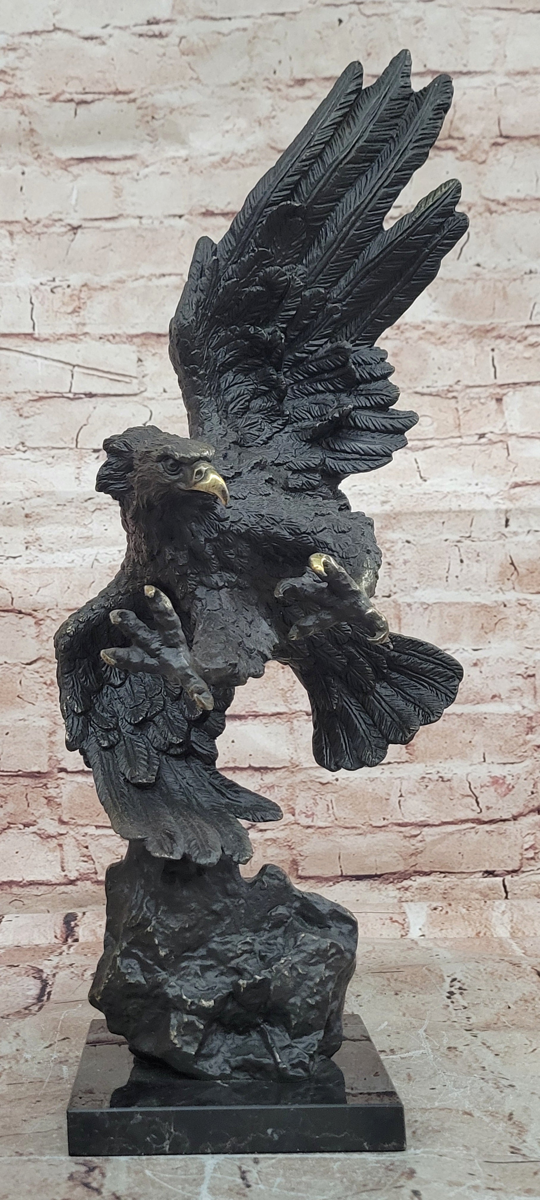 Stunning & Detailed Bronze Eagle Sculpture by A. Thorburn Hand Made Artwork