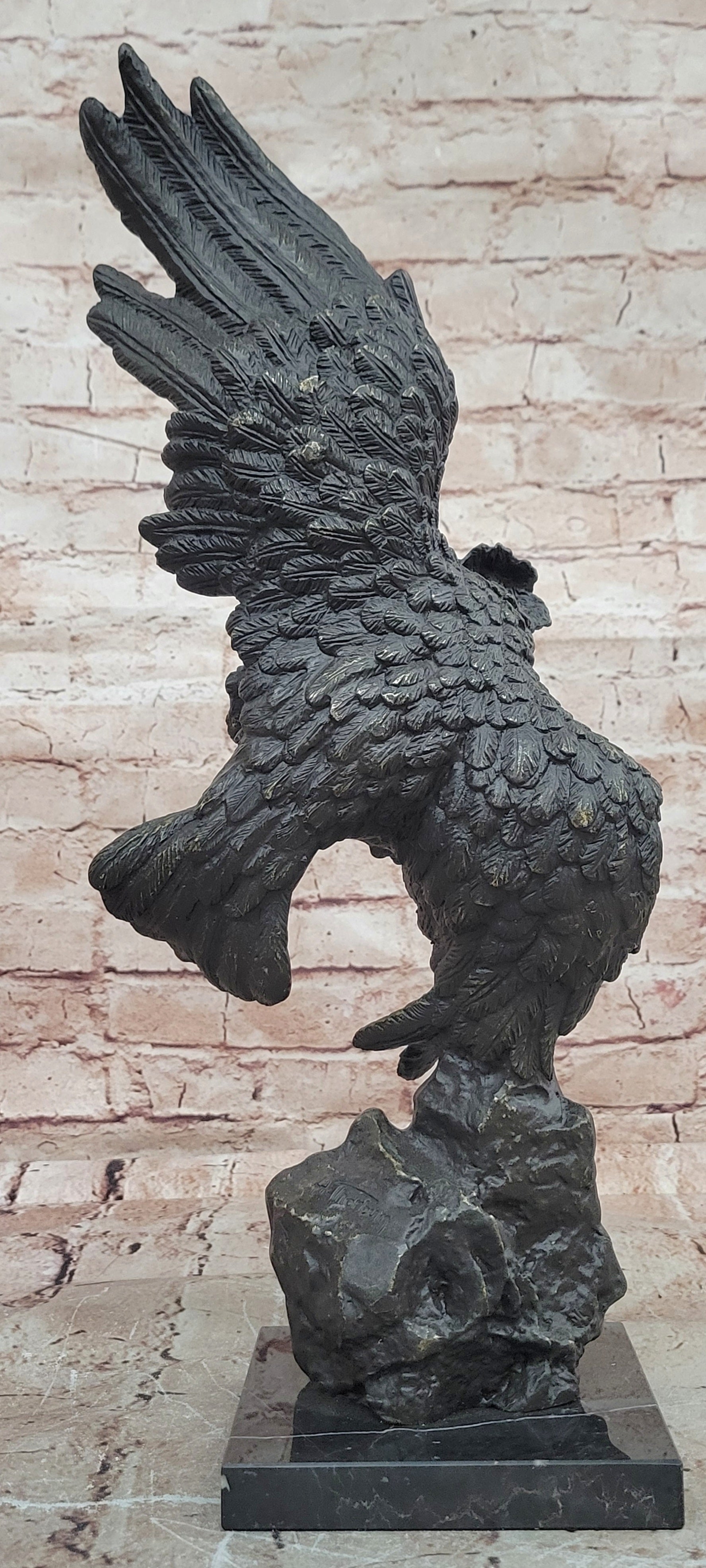 Stunning & Detailed Bronze Eagle Sculpture by A. Thorburn Hand Made Artwork