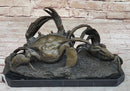 Bronze Crab Sculpture Coastal Marine on Marble Base