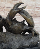 Bronze Crab Sculpture Coastal Marine on Marble Base