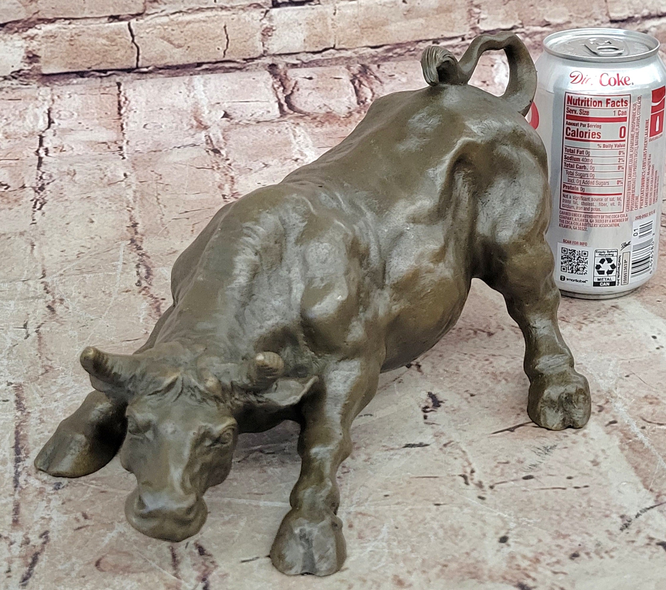 Bronze Abstract Bull Horns Sculpture Stock Broker Sale