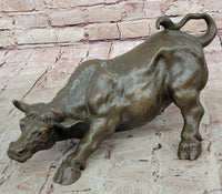 Bronze Abstract Bull Horns Sculpture Stock Broker Sale