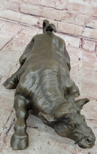 Bronze Abstract Bull Horns Sculpture Stock Broker Sale