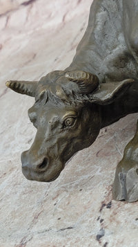 Bronze Abstract Bull Horns Sculpture Stock Broker Sale