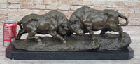 Dueling Bulls Bronze Bull Sculpture by Milo
