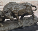 Dueling Bulls Bronze Bull Sculpture by Milo
