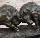 Dueling Bulls Bronze Bull Sculpture by Milo