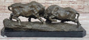 Dueling Bulls Bronze Bull Sculpture by Milo