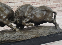 Dueling Bulls Bronze Bull Sculpture by Milo