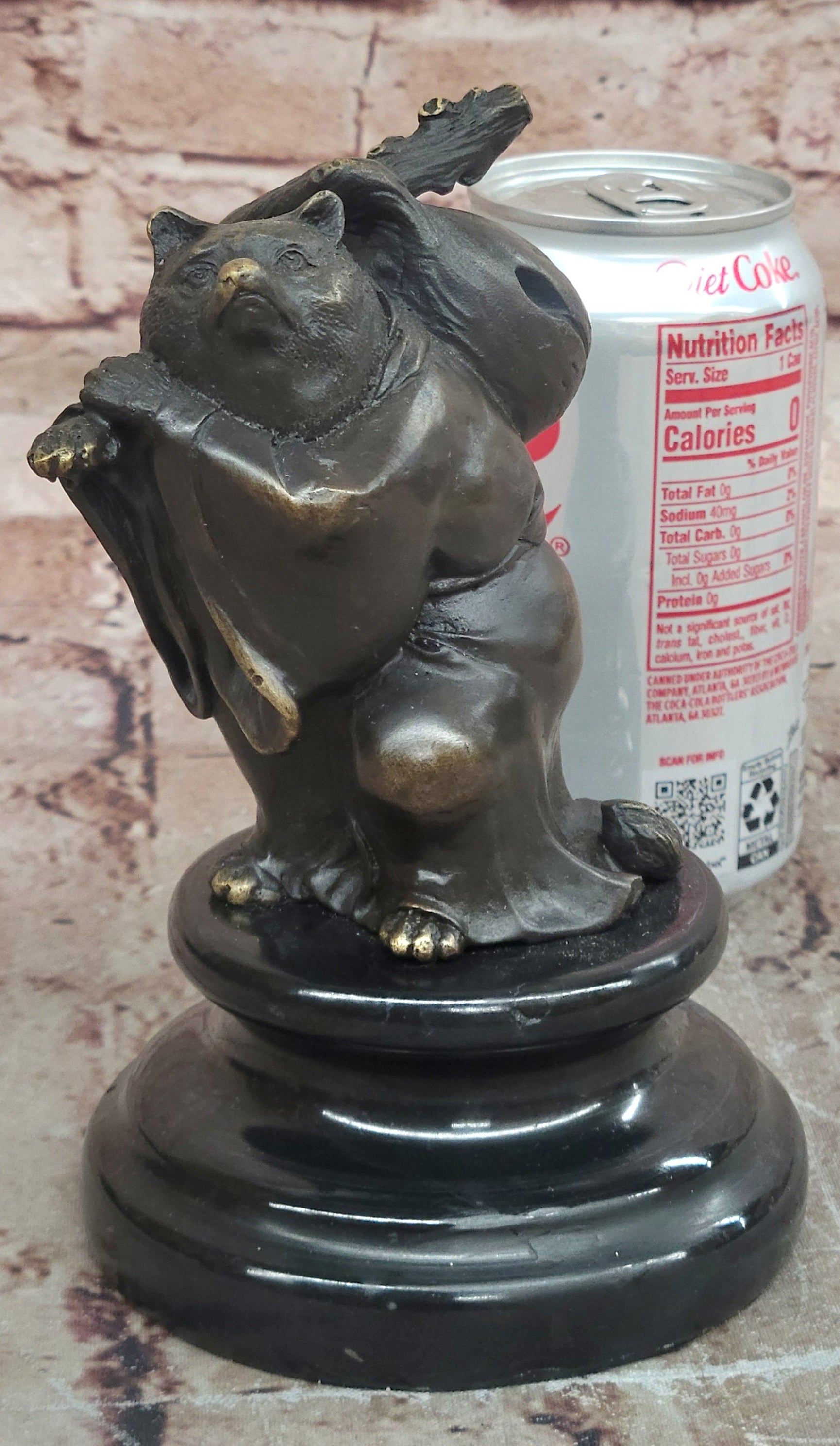 Vintage Signed Milo Japanese Tanuki Raccoon Dog Bronze Sculpture Statue