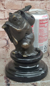 Vintage Signed Milo Japanese Tanuki Raccoon Dog Bronze Sculpture Statue