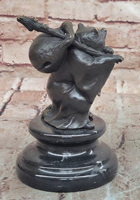 Vintage Signed Milo Japanese Tanuki Raccoon Dog Bronze Sculpture Statue