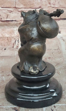 Vintage Signed Milo Japanese Tanuki Raccoon Dog Bronze Sculpture Statue