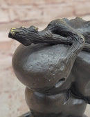 Vintage Signed Milo Japanese Tanuki Raccoon Dog Bronze Sculpture Statue