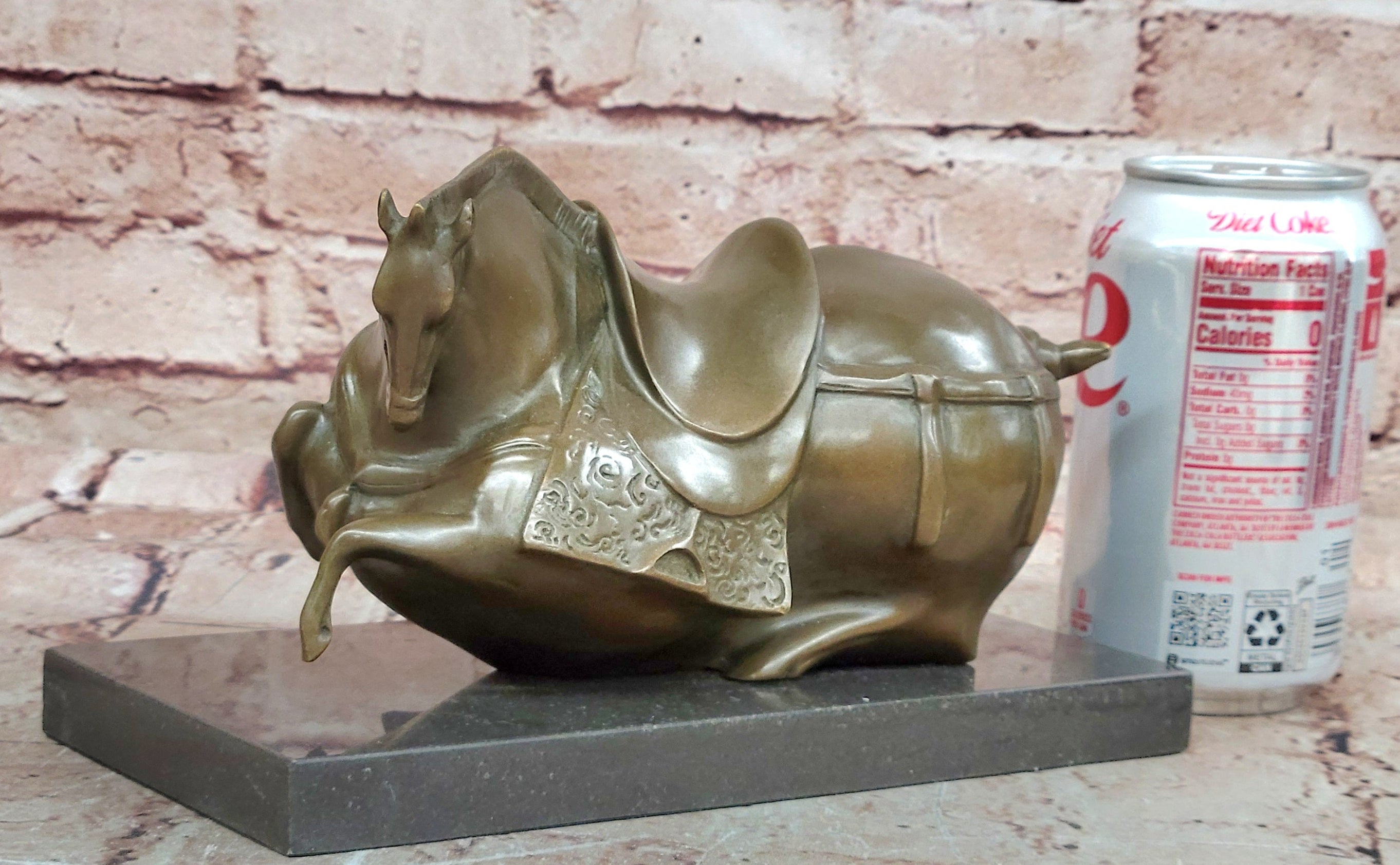 Signed Milo Bronze Chinese Zodiac Tang Horse Fengshui Luck Animal Statue